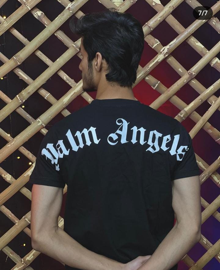 New Palm Angels Printed T shirt For Men Half Sleeves Round Neck High Quality and Smart Fit Trendy T shirt