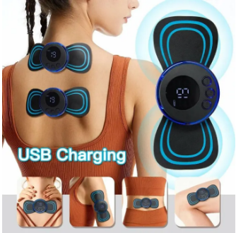 (pack Of 2) Ems Foot Massager Mat Electric And Mini Body Massager Combo Usb Charging Smart Display